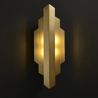 Contemporary Luxury Iron Geometric Rectangle Stitching 1-Light Wall Sconce Lamp For Dining Room