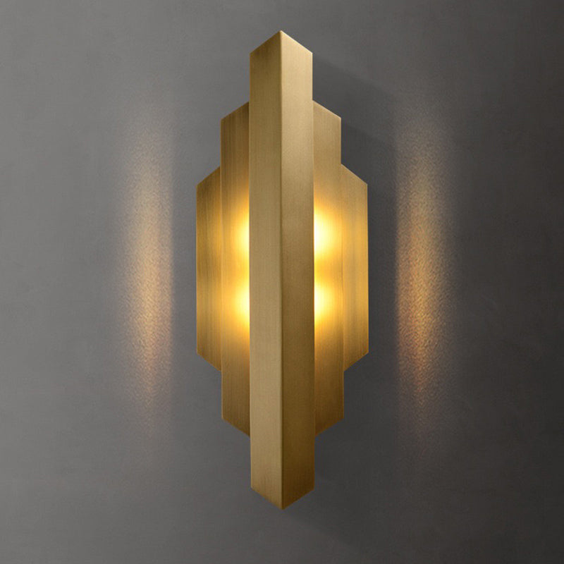 Contemporary Luxury Iron Geometric Rectangle Stitching 1-Light Wall Sconce Lamp For Dining Room