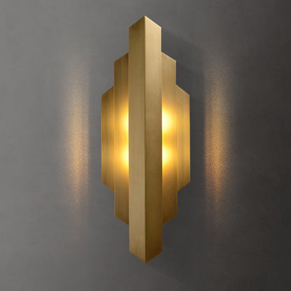 Contemporary Luxury Iron Geometric Rectangle Stitching 1-Light Wall Sconce Lamp For Dining Room