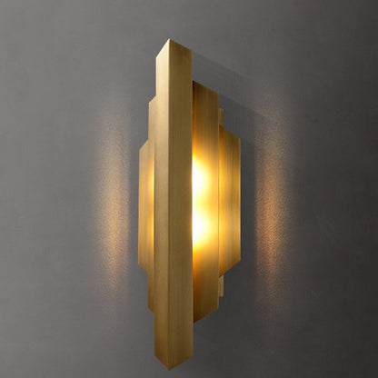 Contemporary Luxury Iron Geometric Rectangle Stitching 1-Light Wall Sconce Lamp For Dining Room