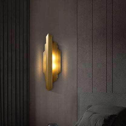 Contemporary Luxury Iron Geometric Rectangle Stitching 1-Light Wall Sconce Lamp For Dining Room