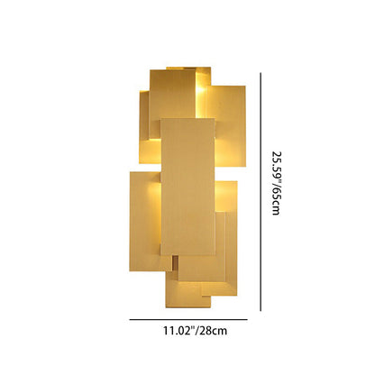 Contemporary Luxury Iron Geometric Rectangle Stitching 1-Light Wall Sconce Lamp For Dining Room