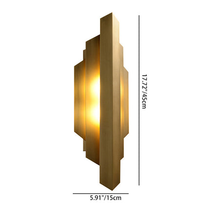 Contemporary Luxury Iron Geometric Rectangle Stitching 1-Light Wall Sconce Lamp For Dining Room