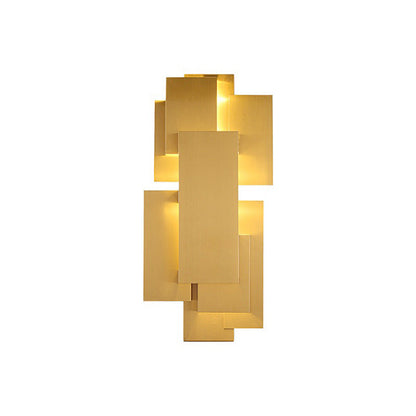 Contemporary Luxury Iron Geometric Rectangle Stitching 1-Light Wall Sconce Lamp For Dining Room