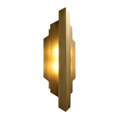 Contemporary Luxury Iron Geometric Rectangle Stitching 1-Light Wall Sconce Lamp For Dining Room