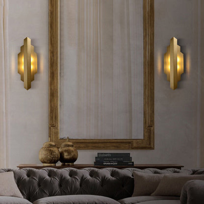 Contemporary Luxury Iron Geometric Rectangle Stitching 1-Light Wall Sconce Lamp For Dining Room