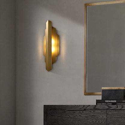 Contemporary Luxury Iron Geometric Rectangle Stitching 1-Light Wall Sconce Lamp For Dining Room