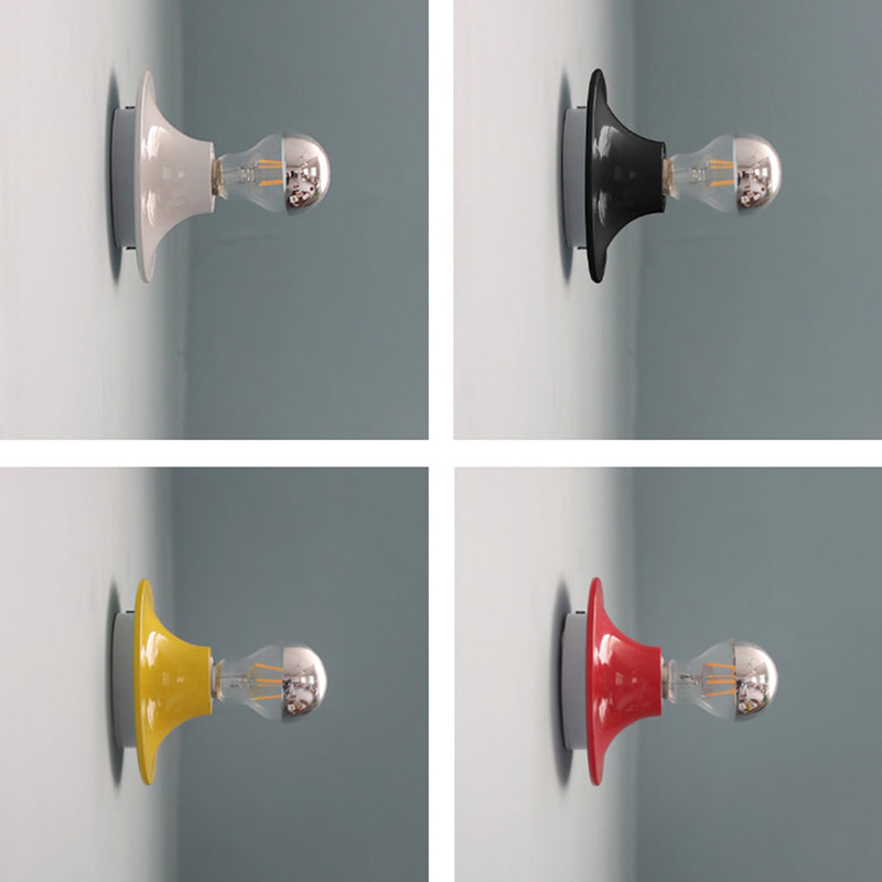 Contemporary Scandinavian Iron Geometric Circle 1-Light Wall Sconce Lamp For Living Room