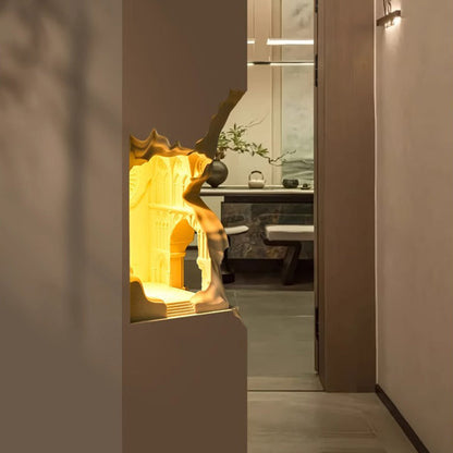 Contemporary Creative Plaster Castle Palace 1-Light Embedded Wall Sconce Lamp For Living Room