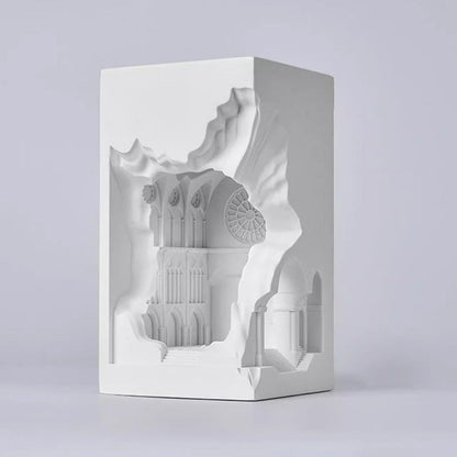 Contemporary Creative Plaster Castle Palace 1-Light Embedded Wall Sconce Lamp For Living Room