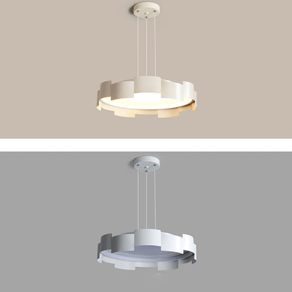 Contemporary Simplicity Round Iron Acrylic LED Pendant Light For Bedroom