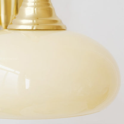 Traditional French Glass Round Shade Iron 1-Light Wall Sconce Lamp For Dining Room