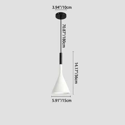 Contemporary Nordic Hardware Resin Conical Shade 1-Light Pendant Light For Living Room