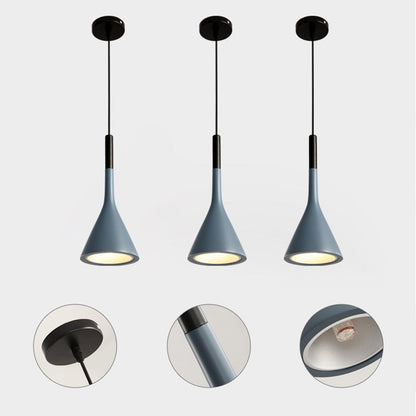 Contemporary Nordic Hardware Resin Conical Shade 1-Light Pendant Light For Living Room