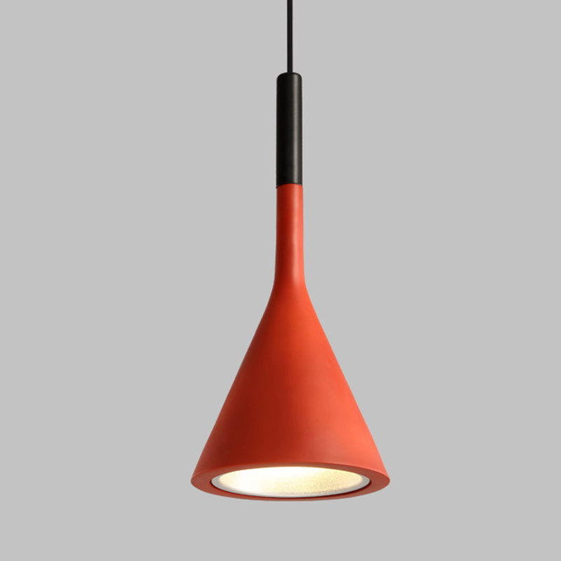 Contemporary Nordic Hardware Resin Conical Shade 1-Light Wall Sconce Lamp For Living Room