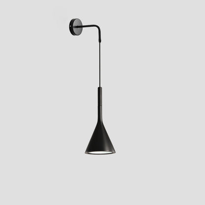 Contemporary Nordic Hardware Resin Conical Shade 1-Light Wall Sconce Lamp For Living Room