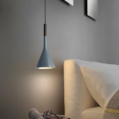 Contemporary Nordic Hardware Resin Conical Shade 1-Light Wall Sconce Lamp For Living Room