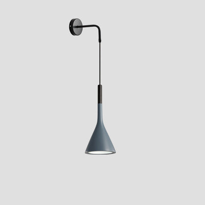 Contemporary Nordic Hardware Resin Conical Shade 1-Light Wall Sconce Lamp For Living Room