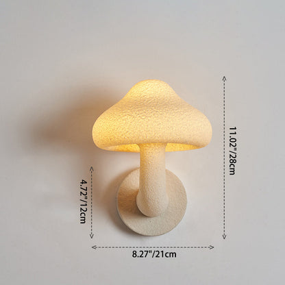 Contemporary Creative Resin Mushroom Shade Hardware 1-Light Wall Sconce Lamp For Living Room