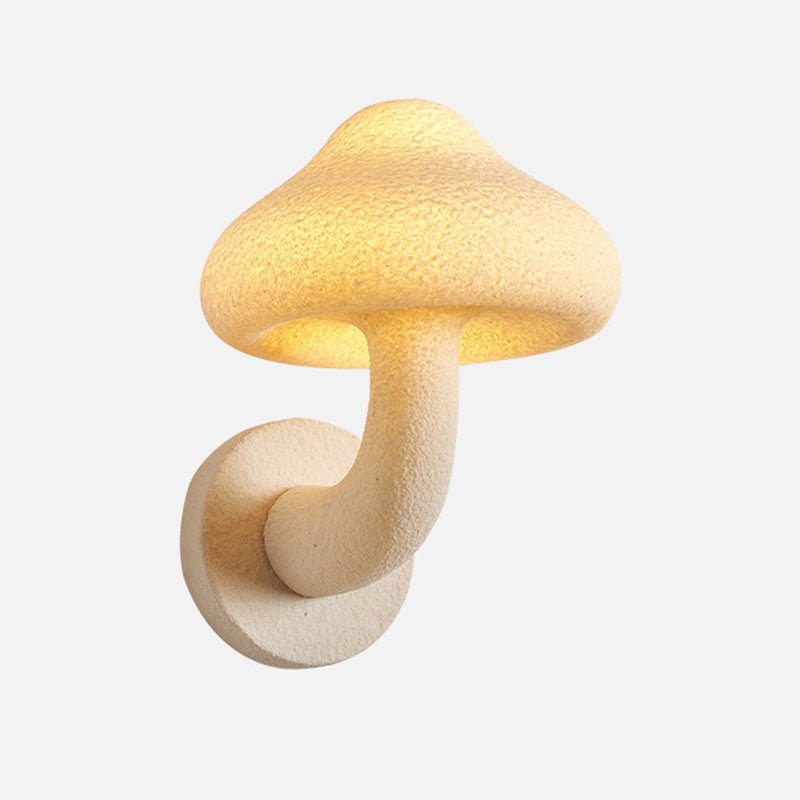 Contemporary Creative Resin Mushroom Shade Hardware 1-Light Wall Sconce Lamp For Living Room