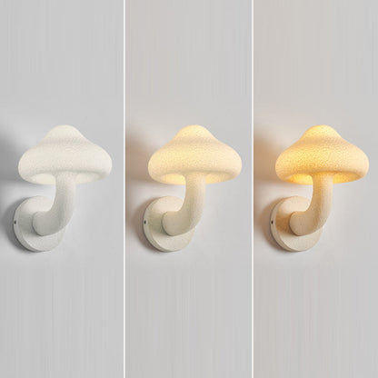 Contemporary Creative Resin Mushroom Shade Hardware 1-Light Wall Sconce Lamp For Living Room