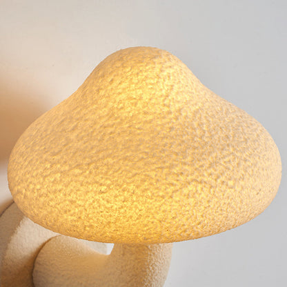 Contemporary Creative Resin Mushroom Shade Hardware 1-Light Wall Sconce Lamp For Living Room