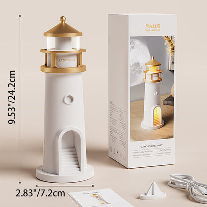 Contemporary Creative ABS Moonlight Lighthouse LED Projector Lamp Table Lamp For Bedroom