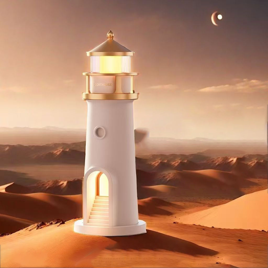 Contemporary Creative ABS Moonlight Lighthouse LED Projector Lamp Table Lamp For Bedroom