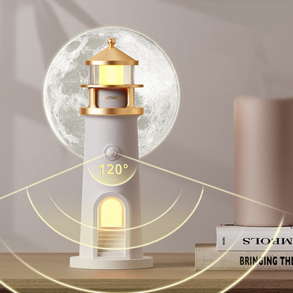 Contemporary Creative ABS Moonlight Lighthouse LED Projector Lamp Table Lamp For Bedroom