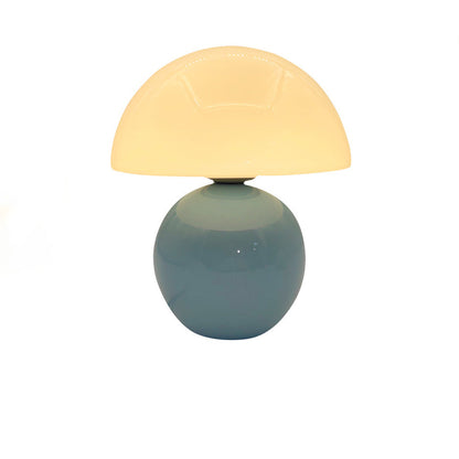 Contemporary Nordic Glass Ceramic Mushroom 1-Light Table Lamp For Study