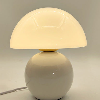 Contemporary Nordic Glass Ceramic Mushroom 1-Light Table Lamp For Study