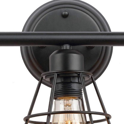 Traditional Vintage Geometrical Iron Frame 3-Light Mirror Front Wall Sconce Lamp For Bedroom
