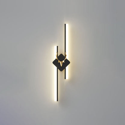 Modern Luxury Antler Aluminum Acrylic Long Strip LED Wall Sconce Lamp For Bedroom