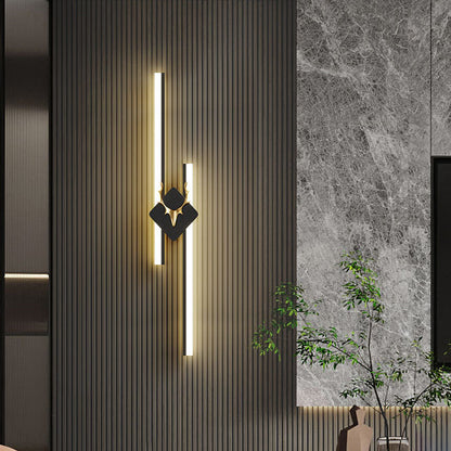Modern Luxury Antler Aluminum Acrylic Long Strip LED Wall Sconce Lamp For Bedroom