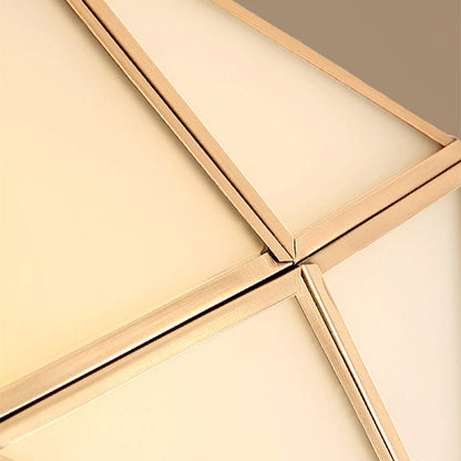 Contemporary Luxury Copper Glass Cylinder 4-Light Flush Mount Ceiling Light For Bedroom