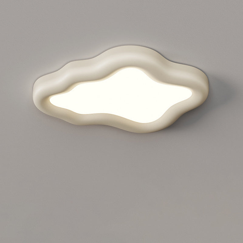 Contemporary Scandinavian Resin Acrylic Cloud Shade LED Flush Mount Ceiling Light For Bedroom
