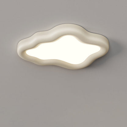 Contemporary Scandinavian Resin Acrylic Cloud Shade LED Flush Mount Ceiling Light For Bedroom