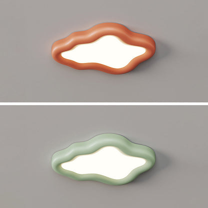 Contemporary Scandinavian Resin Acrylic Cloud Shade LED Flush Mount Ceiling Light For Bedroom