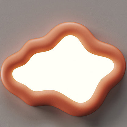 Contemporary Scandinavian Resin Acrylic Cloud Shade LED Flush Mount Ceiling Light For Bedroom