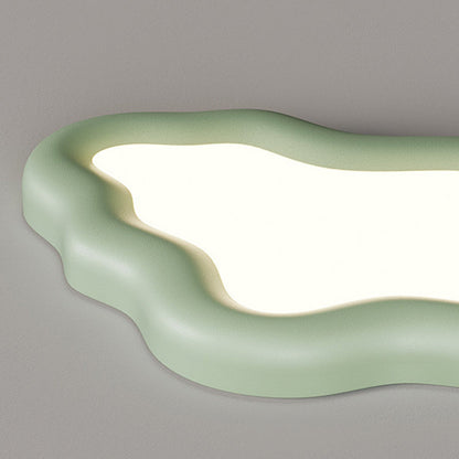Contemporary Scandinavian Resin Acrylic Cloud Shade LED Flush Mount Ceiling Light For Bedroom