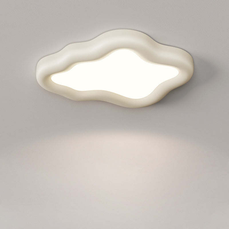 Contemporary Scandinavian Resin Acrylic Cloud Shade LED Flush Mount Ceiling Light For Bedroom
