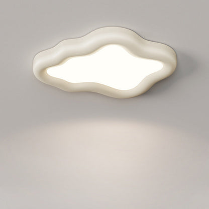 Contemporary Scandinavian Resin Acrylic Cloud Shade LED Flush Mount Ceiling Light For Bedroom