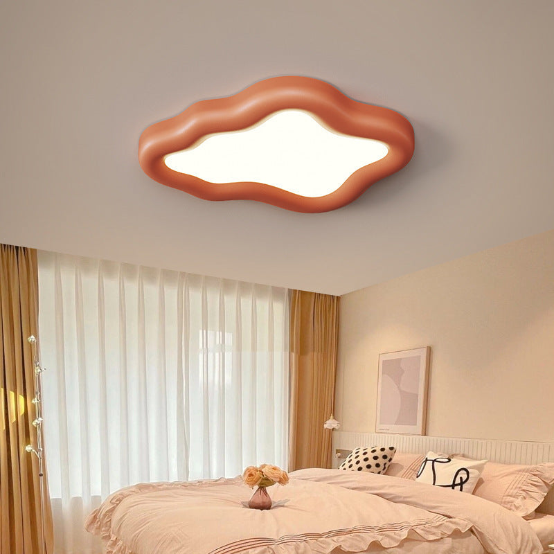 Contemporary Scandinavian Resin Acrylic Cloud Shade LED Flush Mount Ceiling Light For Bedroom