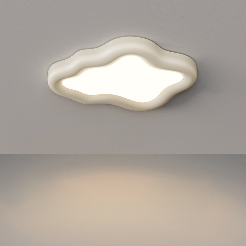 Contemporary Scandinavian Resin Acrylic Cloud Shade LED Flush Mount Ceiling Light For Bedroom