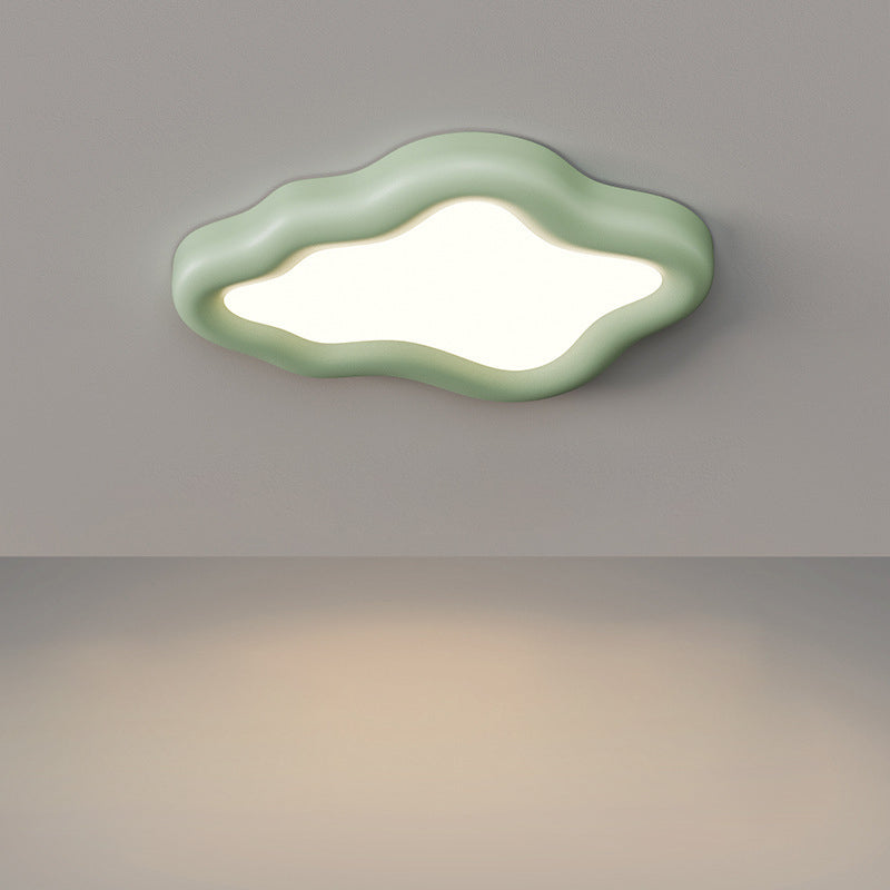 Contemporary Scandinavian Resin Acrylic Cloud Shade LED Flush Mount Ceiling Light For Bedroom