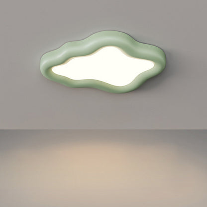 Contemporary Scandinavian Resin Acrylic Cloud Shade LED Flush Mount Ceiling Light For Bedroom