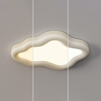 Contemporary Scandinavian Resin Acrylic Cloud Shade LED Flush Mount Ceiling Light For Bedroom