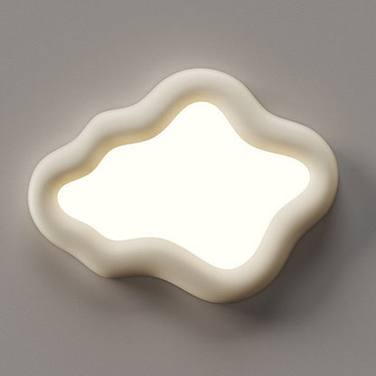 Contemporary Scandinavian Resin Acrylic Cloud Shade LED Flush Mount Ceiling Light For Bedroom