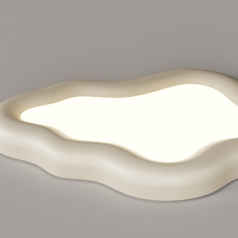 Contemporary Scandinavian Resin Acrylic Cloud Shade LED Flush Mount Ceiling Light For Bedroom
