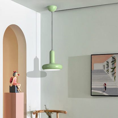 Contemporary Nordic Iron Geometric Disc 1-Light Pendant Light For Living Room